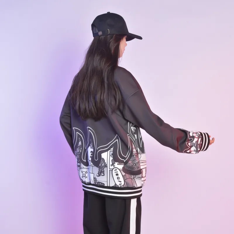 FireMonkey Baseball Jerseys Unisex Black-5