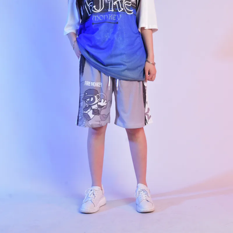 FireMonkey Basketball Shorts Unisex Gray-3