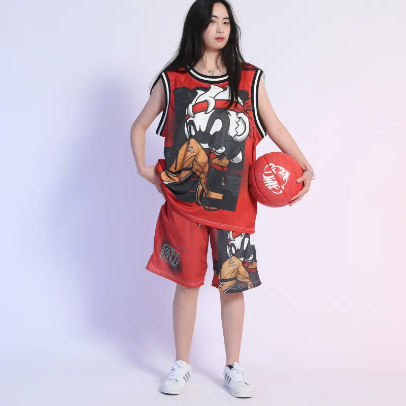 FireMonkey Basketball Jerseys Unisex Red-6