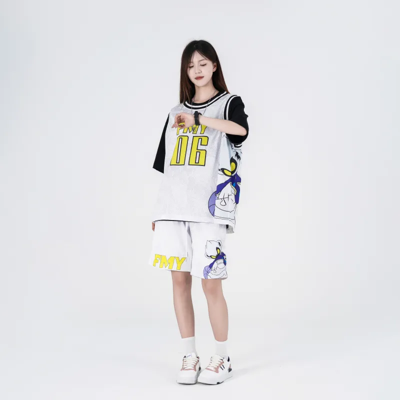 FireMonkey Basketball Jerseys Unisex White-2
