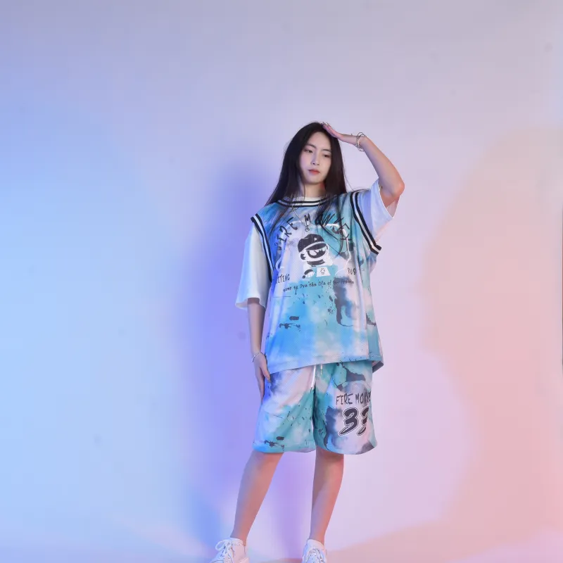 FireMonkey Basketball Jerseys Unisex Turquoise-2