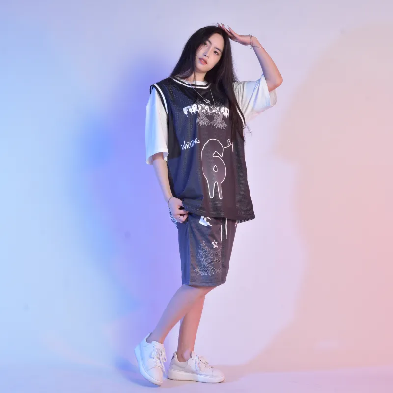 FireMonkey Basketball Jerseys Unisex Black-3
