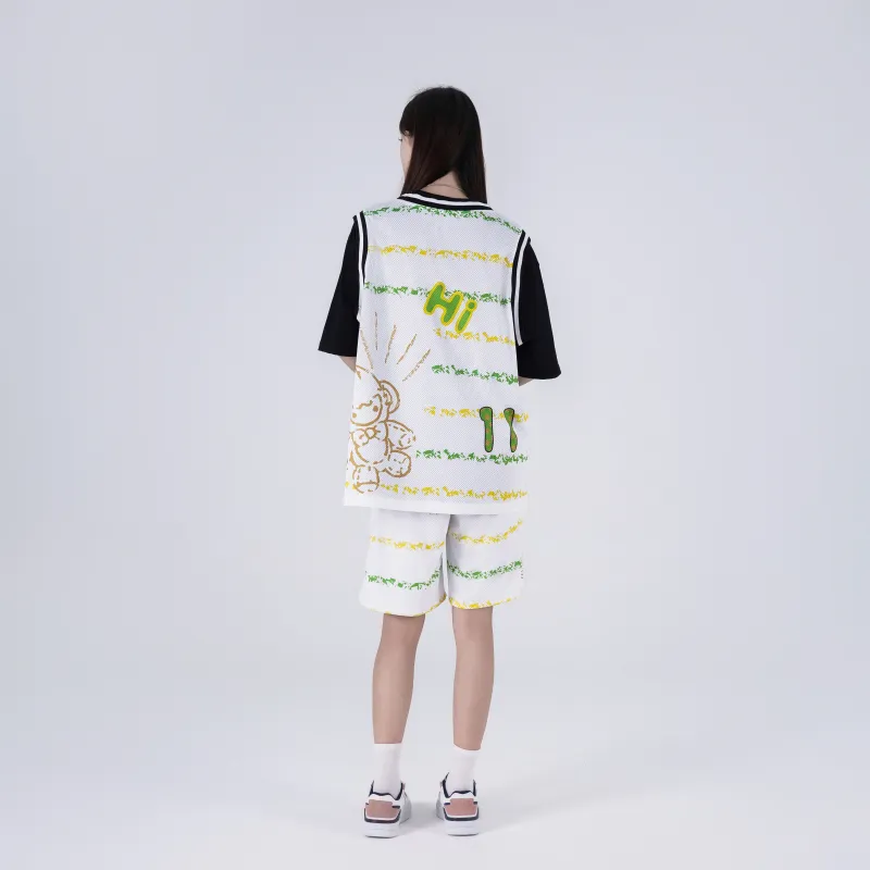 FireMonkey Basketball Jerseys Unisex White-3