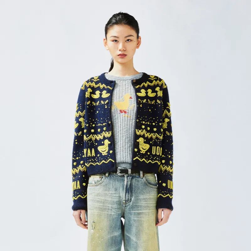 UOOYAA Sweater Women's Navy Blue-2