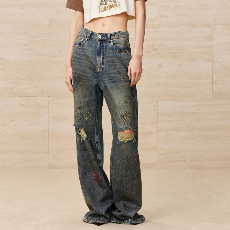 UOOYAA Jeans Women's Denim Blue-2