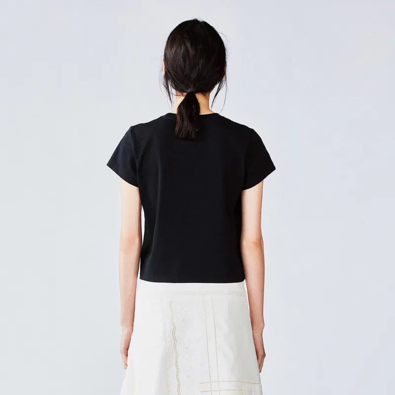 UOOYAA T Shirts Women's Black-3