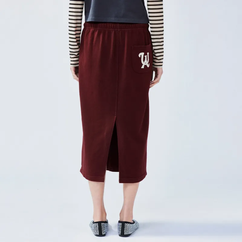 UOOYAA Casual Long Skirt Women's Burgundy-3