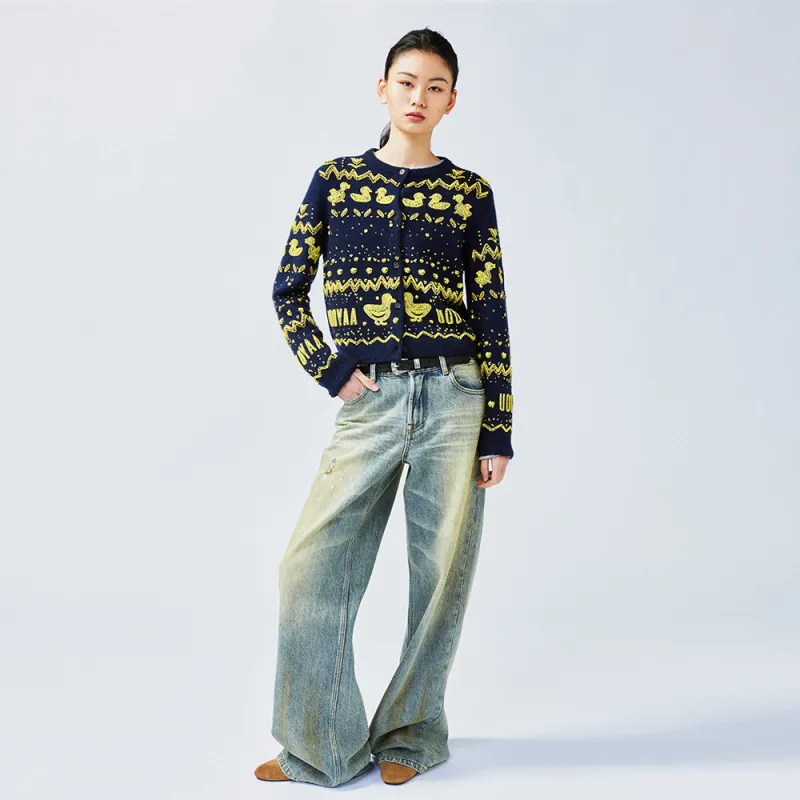 UOOYAA Sweater Women's Navy Blue-3