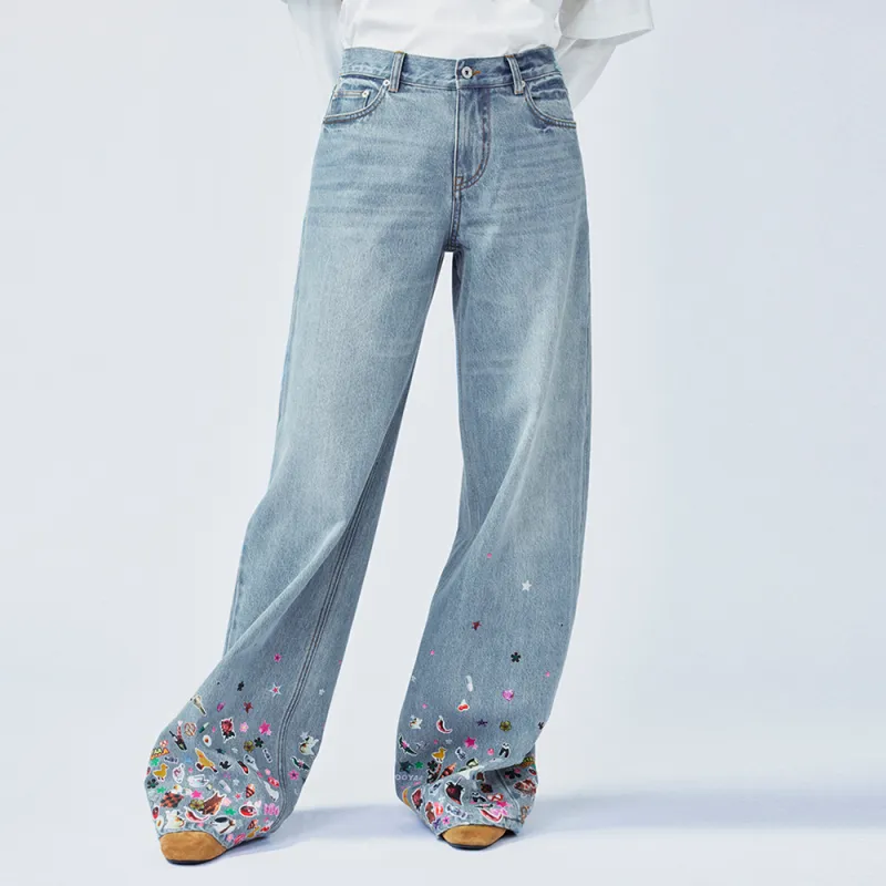 UOOYAA Jeans Women's Denim Blue-2