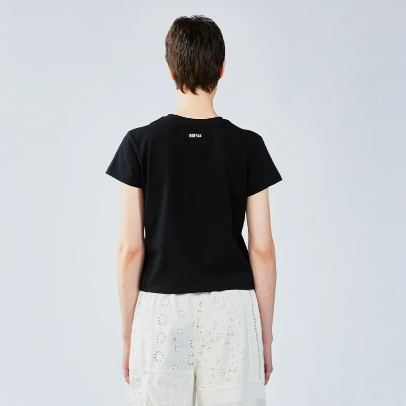 UOOYAA T Shirts Women's Black-3