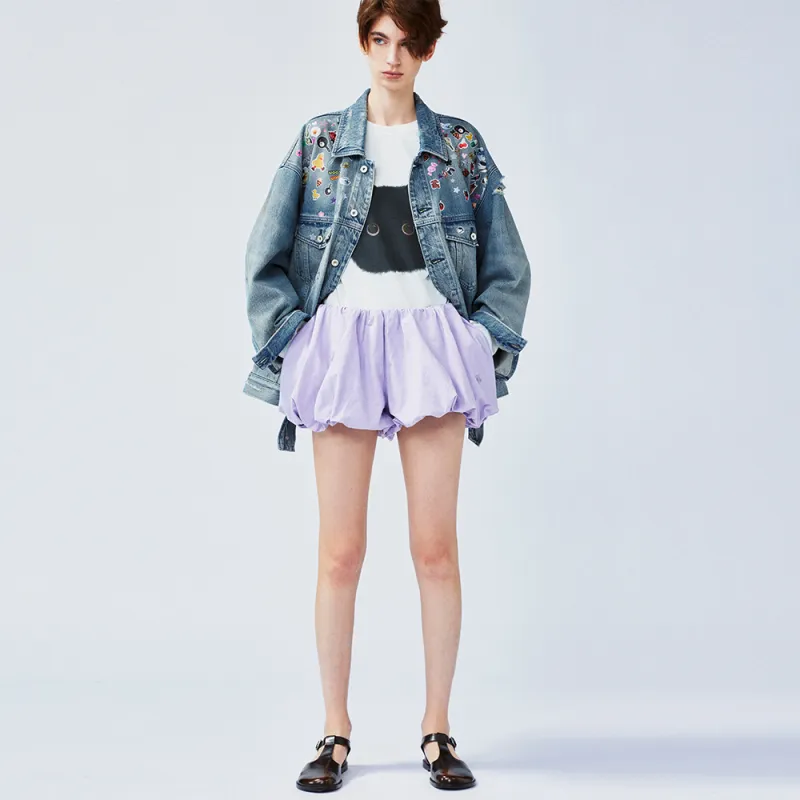 UOOYAA Denim Jacket Women's Denim Blue-5