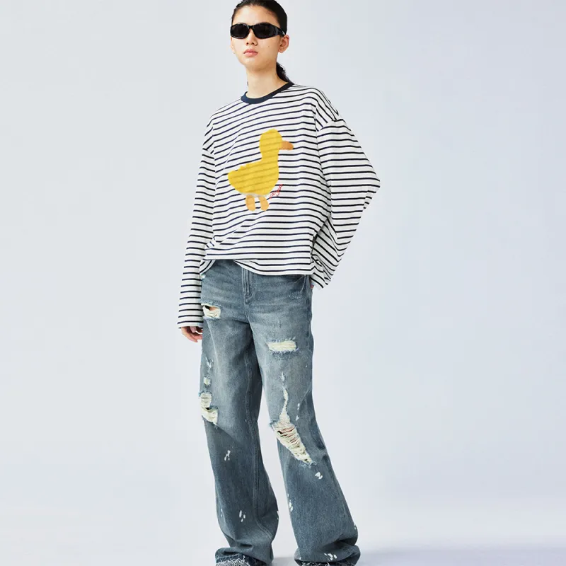 UOOYAA T Shirts Women's Stripes-5