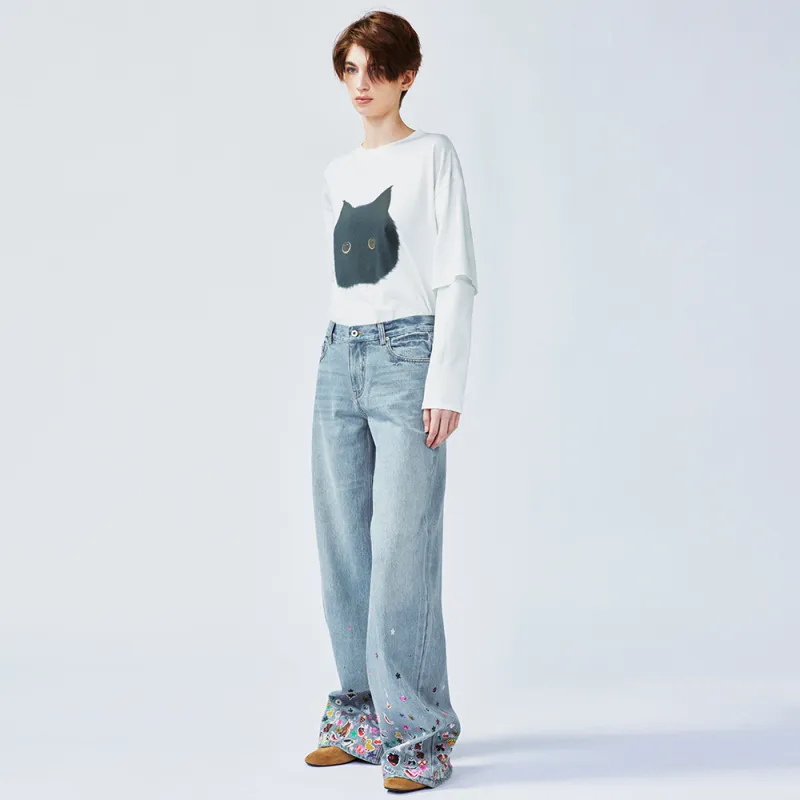 UOOYAA Jeans Women's Denim Blue-4