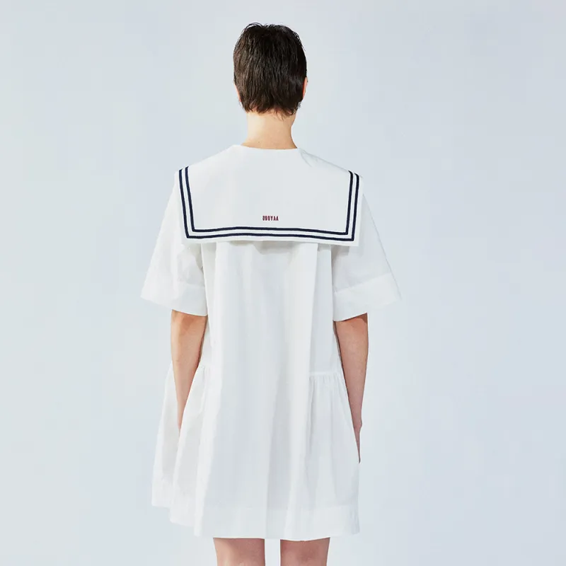 UOOYAA Short Sleeved Dress Women's White-3