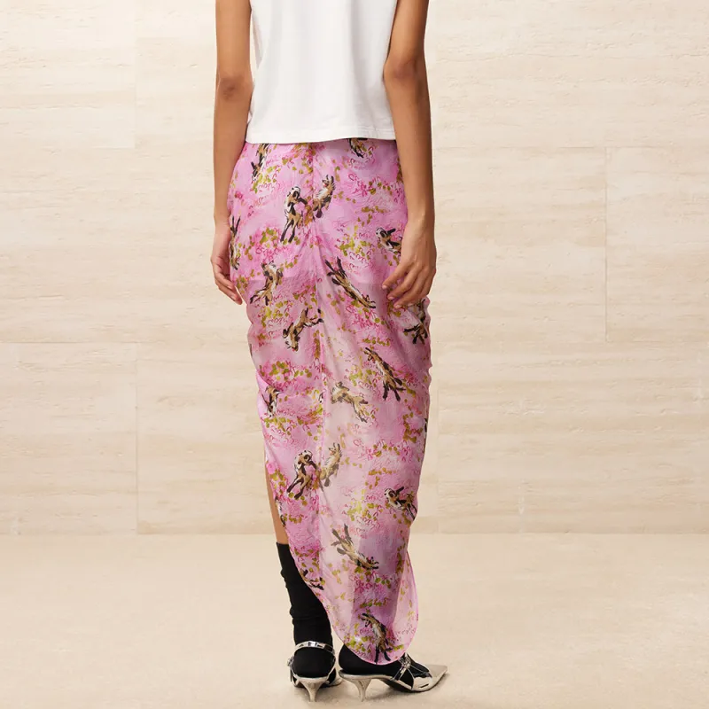 UOOYAA Casual Long Skirts Women's Pink-3