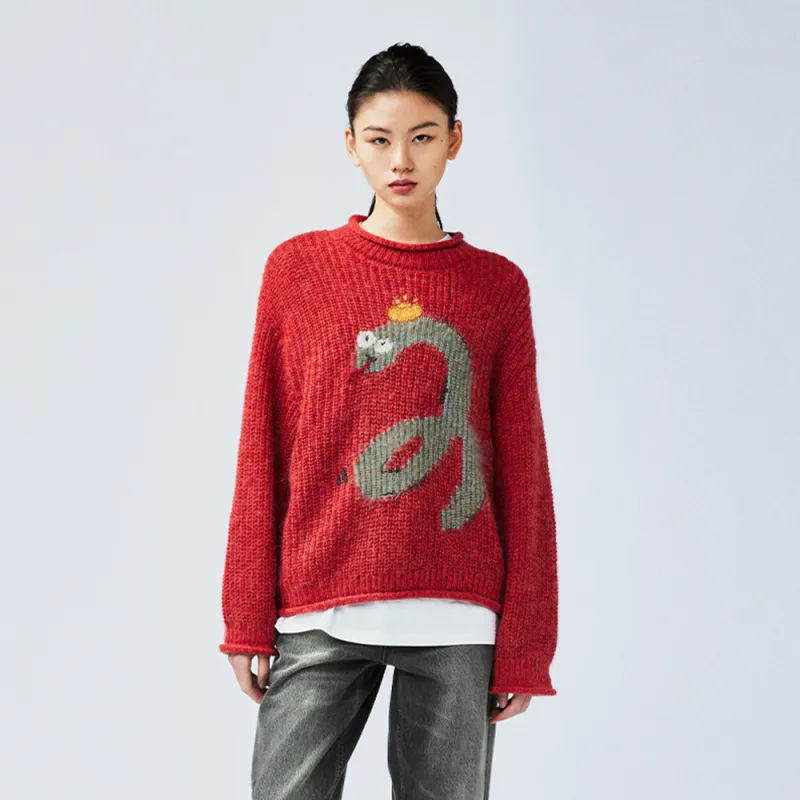 UOOYAA Sweaters Women's Red-2