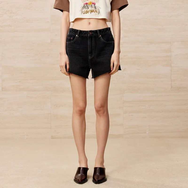 UOOYAA Denim Shorts Women's Black-4