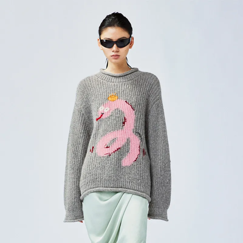 UOOYAA Sweaters Women's Gray-2
