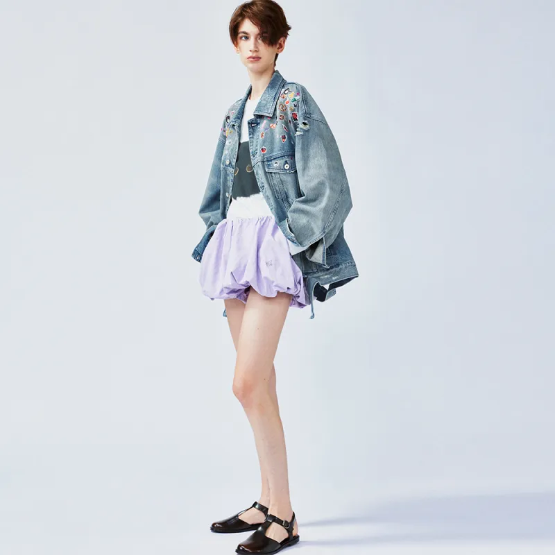 UOOYAA Denim Jacket Women's Denim Blue-4