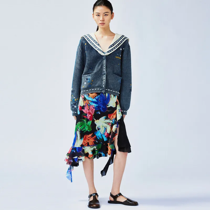 UOOYAA Sweater Women's Navy Blue-5