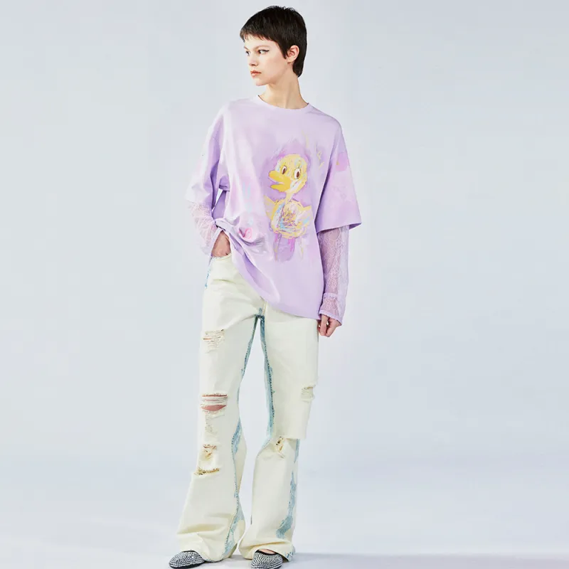 UOOYAA T Shirts Women's Purple-5