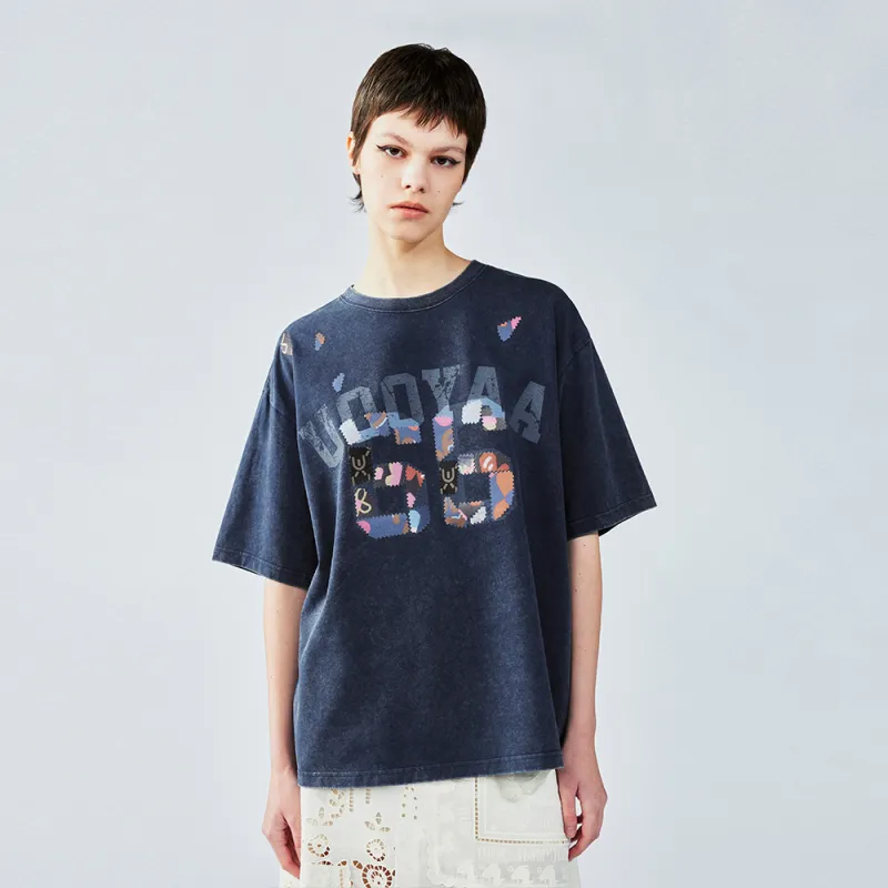 UOOYAA T Shirts Women's Navy Blue-2