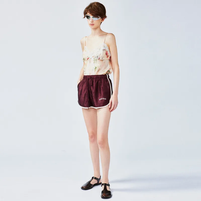 UOOYAA Casual Shorts Women's Burgundy-4