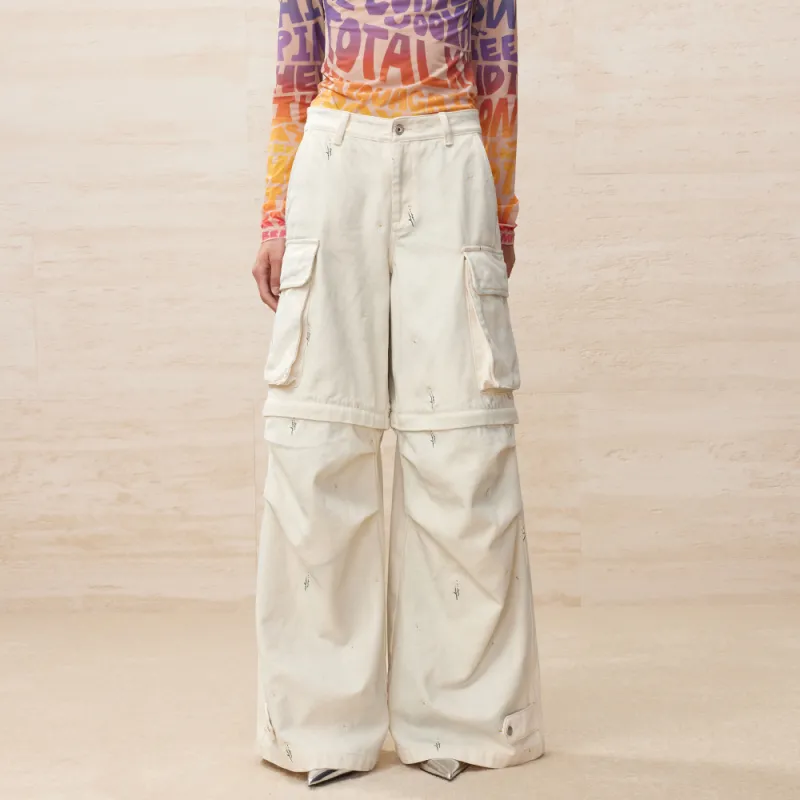UOOYAA Casual Pants Women's Ecru-2