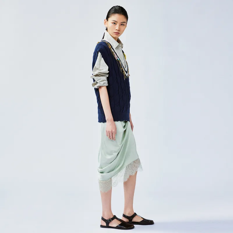 UOOYAA Sweater Women's Navy Blue-4