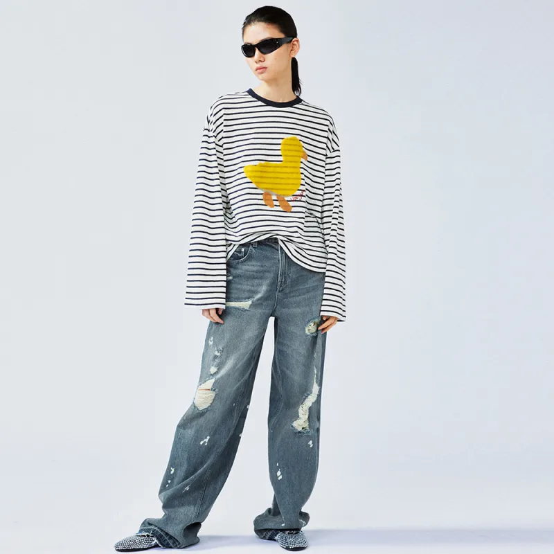 UOOYAA T Shirts Women's Stripes-4