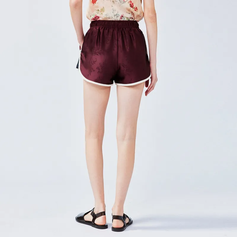 UOOYAA Casual Shorts Women's Burgundy-3