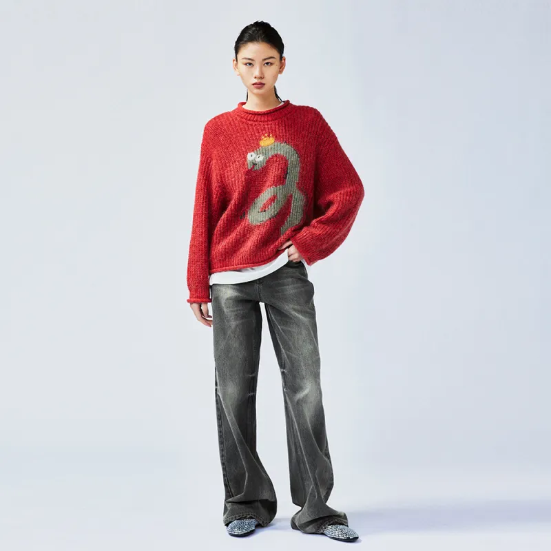 UOOYAA Sweaters Women's Red-4