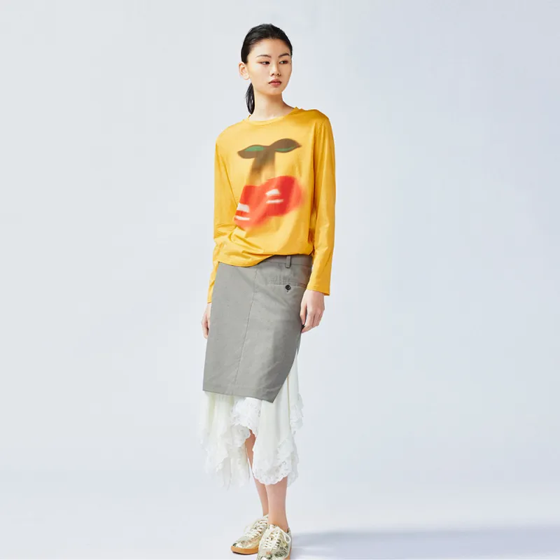 UOOYAA T Shirts Women's Yellow-5