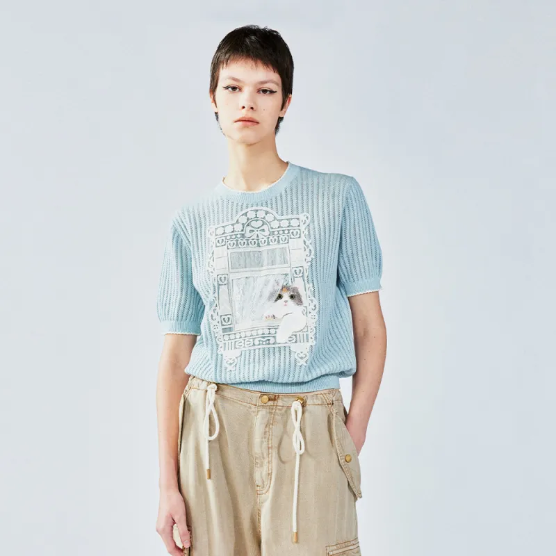 UOOYAA T Shirts Women's Blue-2
