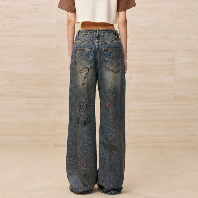 UOOYAA Jeans Women's Denim Blue-3