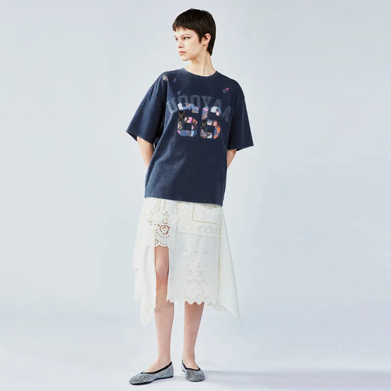 UOOYAA T Shirts Women's Navy Blue-4