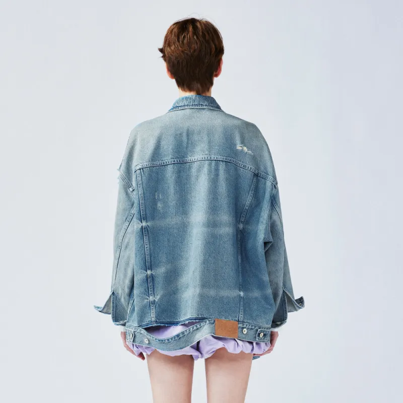 UOOYAA Denim Jacket Women's Denim Blue-3