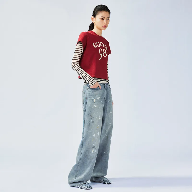 UOOYAA Jeans Women's Denim Blue-5
