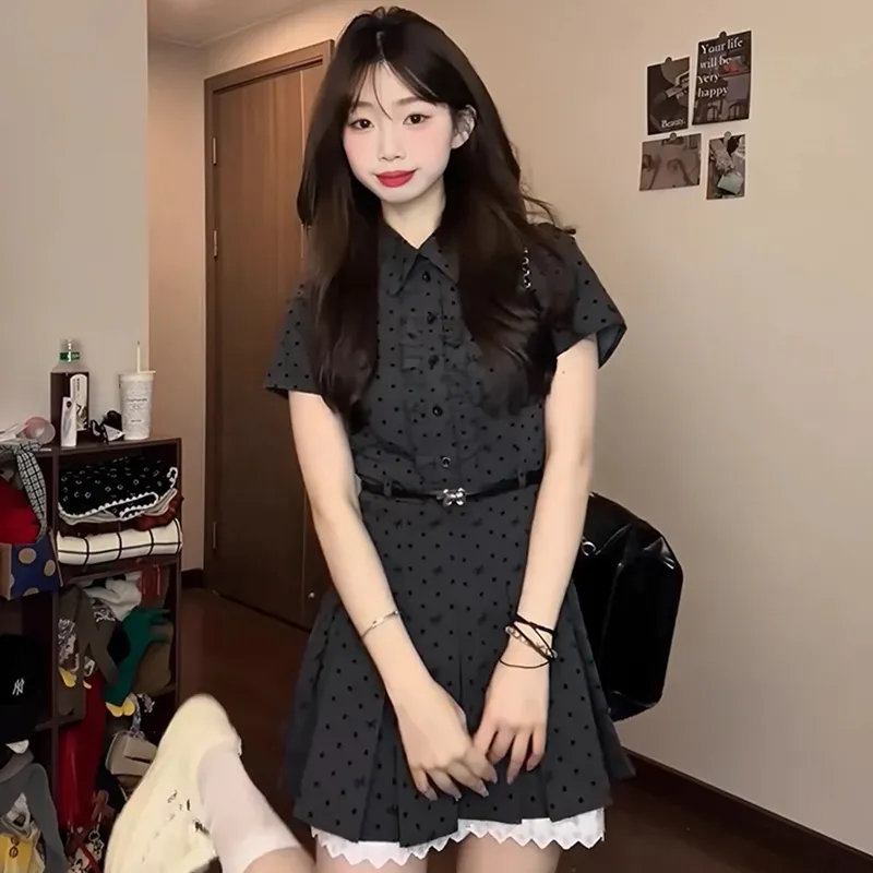 Qiuerle Short Sleeved Dress Women's-4