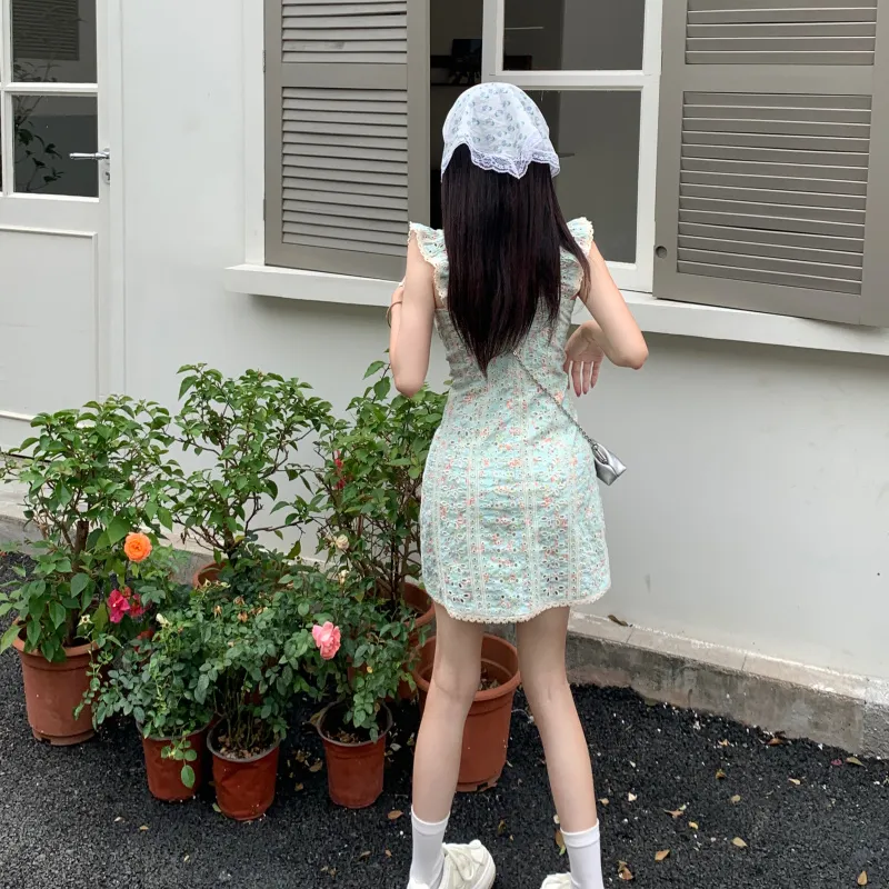 Qiuerle Short Sleeved Dress Women's-13