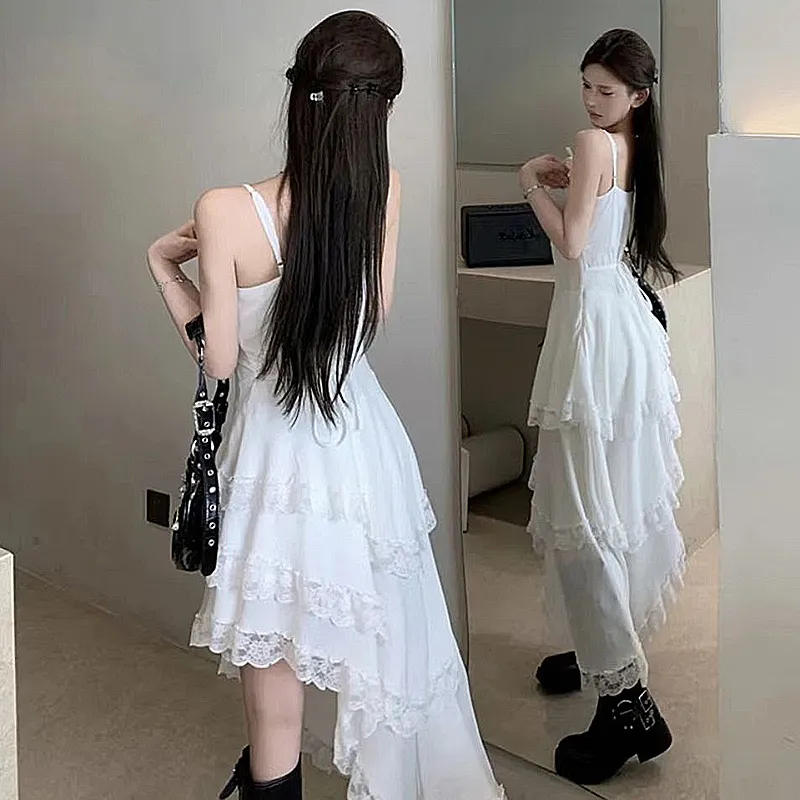 Qiuerle Slip Dress Women's White-4
