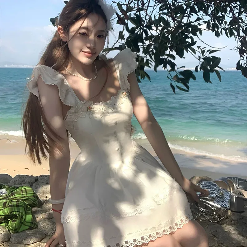 Qiuerle Short Sleeved Dress Women's-7