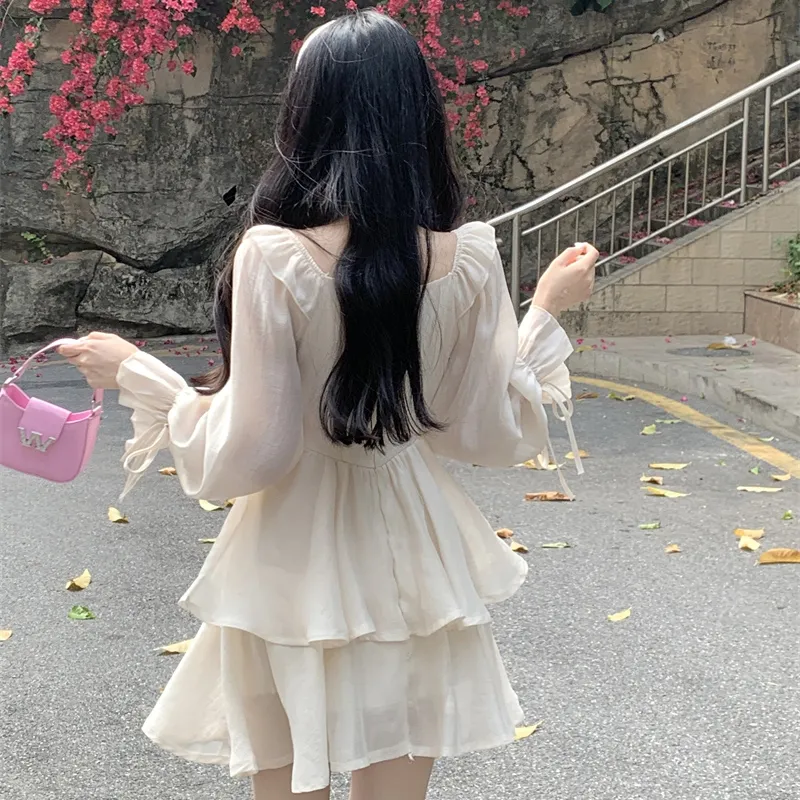 Qiuerle Long Sleeved Dress Women's-11