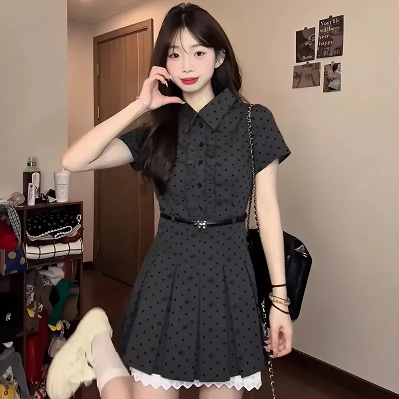 Qiuerle Short Sleeved Dress Women's-3