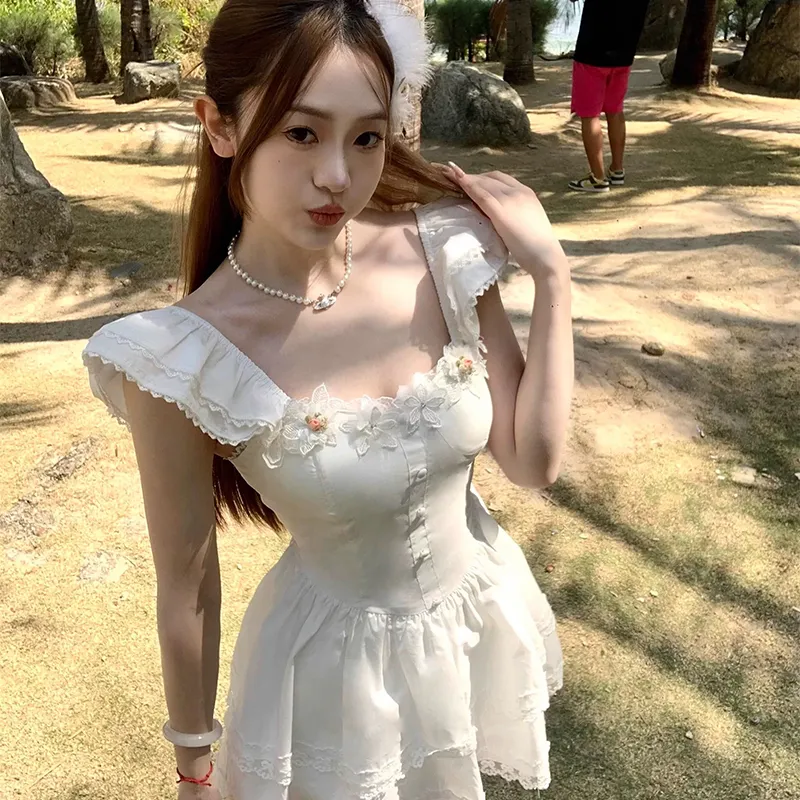 Qiuerle Short Sleeved Dress Women's-8