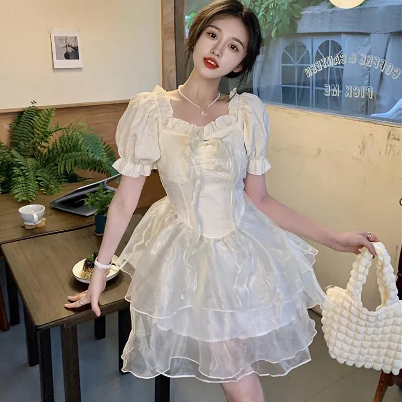Qiuerle Short Sleeved Dress Women's-10