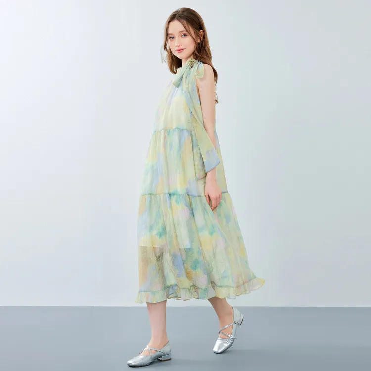 Qiuerle Sleeveless Dress Women's Multicolor-3