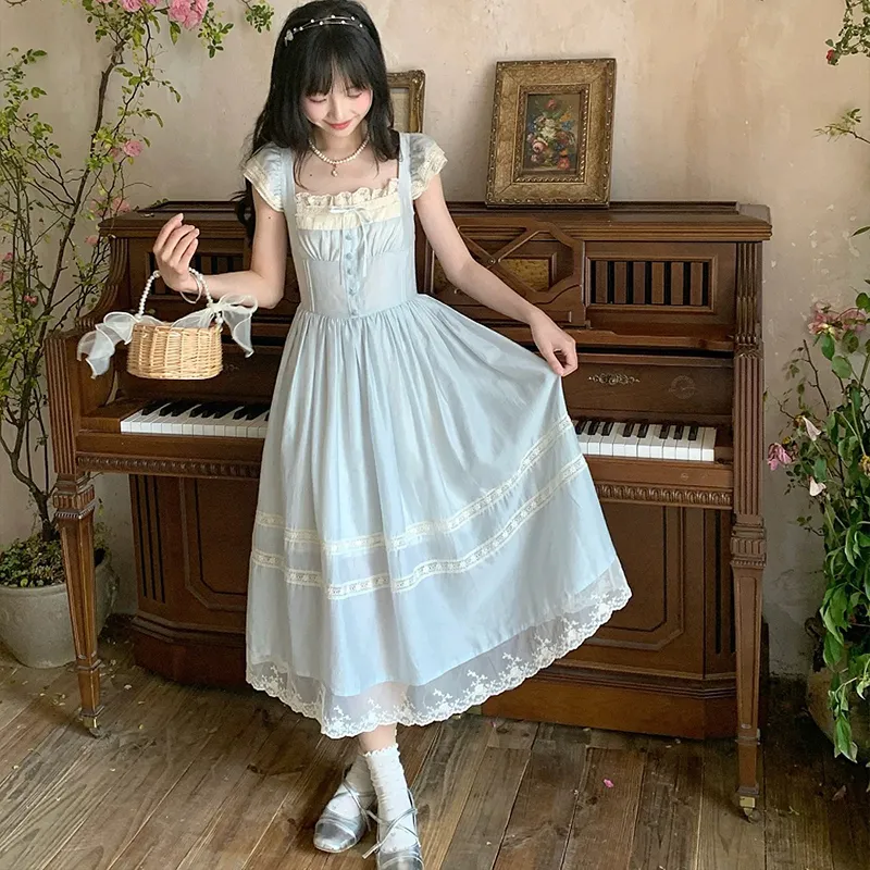 Qiuerle Short Sleeved Dress Women's-11