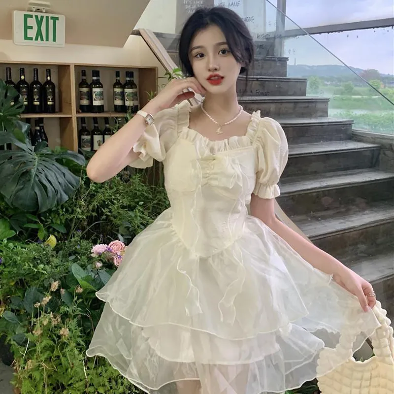Qiuerle Short Sleeved Dress Women's-6