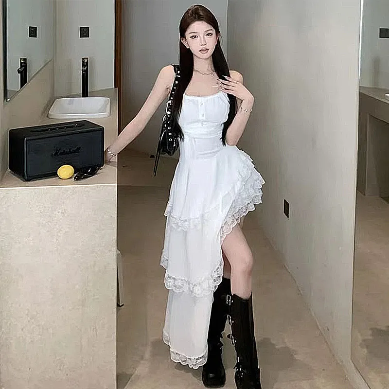 Qiuerle Slip Dress Women's White-2